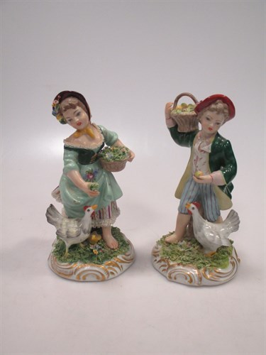 Lot 119 - A pair of Continental porcelain figures,...