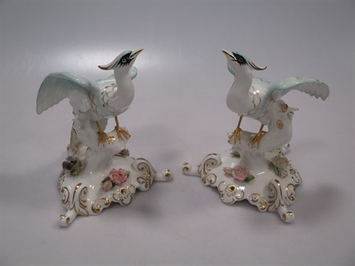 Lot 109 - A pair of Royal Crown Derby figure groups,...