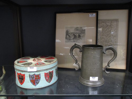 Lot 138 - Clare College pewter rowing cup dated 1872'...