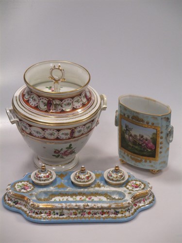 Lot 157 - A Paris porcelain two-handled ice pail and...