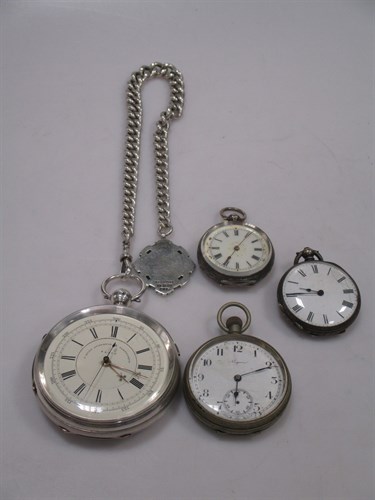 Lot 280 - A silver cased giant pocket watch by J. Rudd...