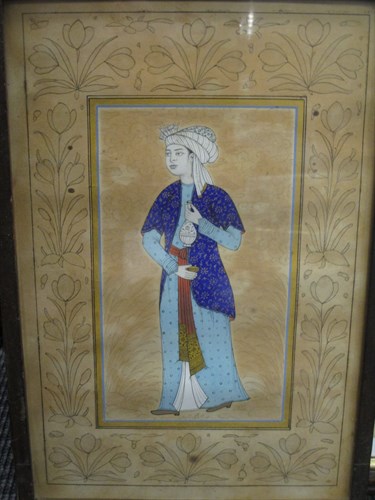 Lot 371 - A collection of Mughal School miniatures, two...