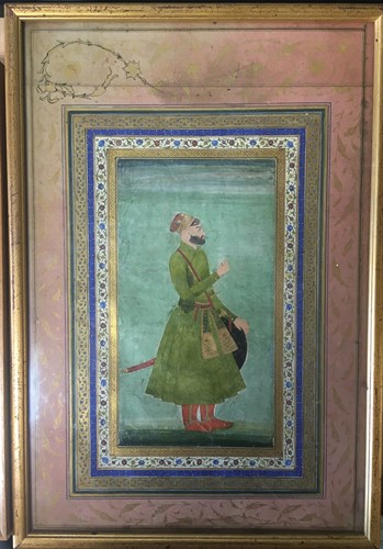 Lot 318 - Mughal School, Standing figure of an officer...