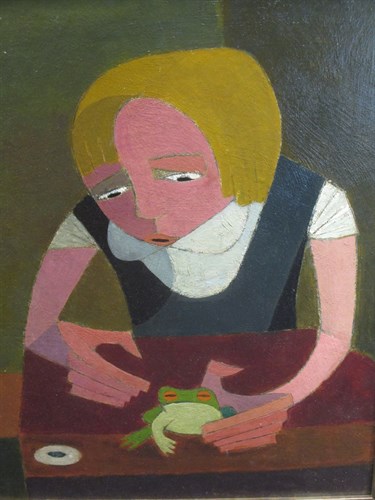 Lot 40 - K*** Neap (Modern British School) 'Girl with a...