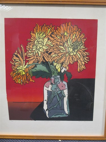 Lot 47 - Trevor Allen (British, 1939-2008) 'Chrysanths...