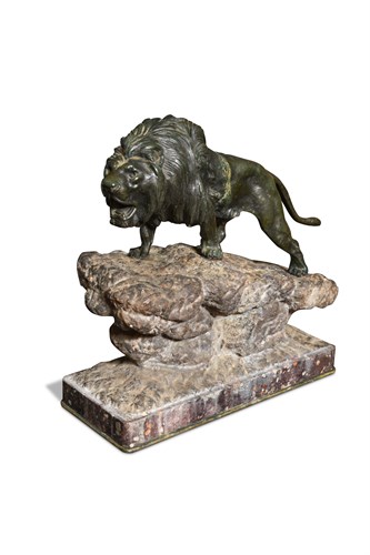 Lot 266 - A 19th century bronze model of a lion