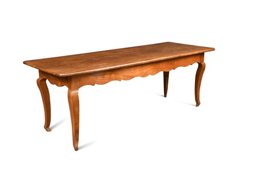 Lot 728 - A 19th century French cherry wood refectory table