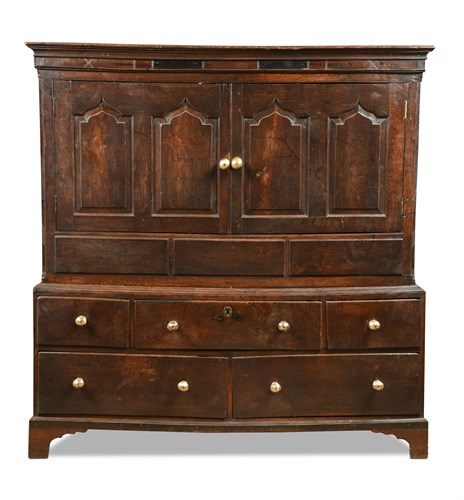 Lot 714 - An 18th century Welsh oak housekeeper's cupboard