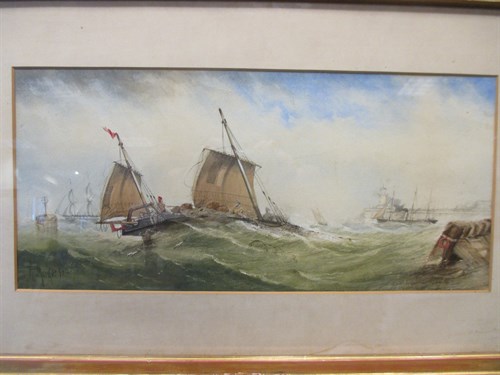 Lot 303 - R Markes (British, 19th Century), Sailing...