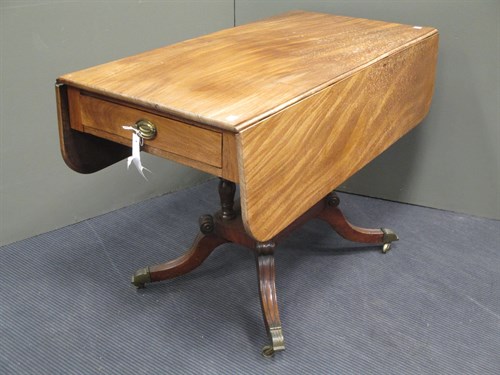 Lot 713 - Regency mahogany Pembroke table on platform...
