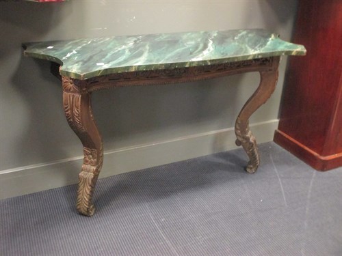 Lot 682 - Louis XVI style carved gilt wood console table,...