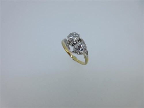 Lot 233 - A diamond two stone ring