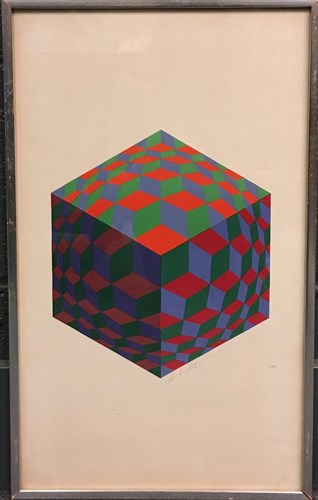 Lot 157 - Victor Vasarely (1906-1997) coloured print,...