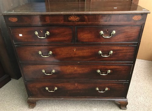 Lot 611 - A George III mahogany chest, circa 1800, with...