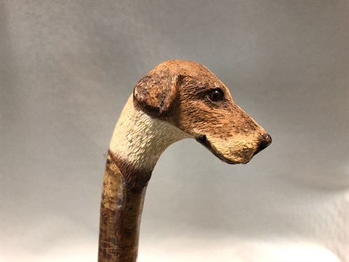 Lot 340 - A carved wood walking stick by Brigg