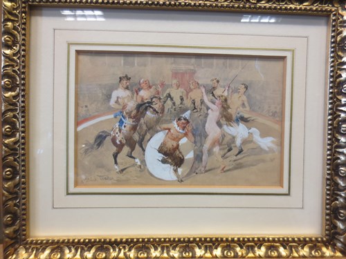 Lot 403 - Ottouar Walter, Mythical Circus, watercolour,...