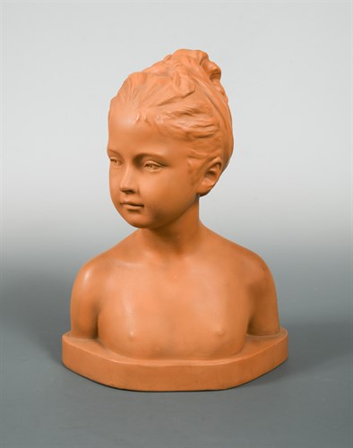 Lot 38 - A Goldscheider terracotta bust of a young female nude