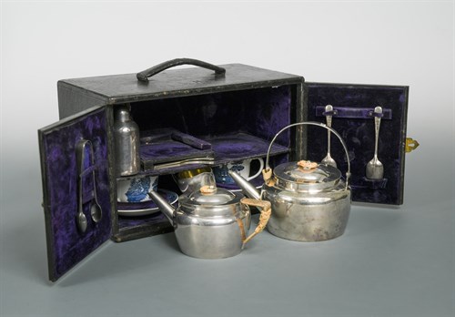 Lot 189 - Dr Christopher Dresser for Hukin & Heath, an electroplate picnic set