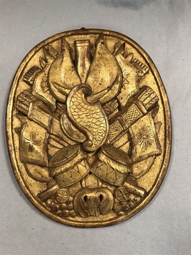 Lot 350 - A 19th century gilt wood wall plaque