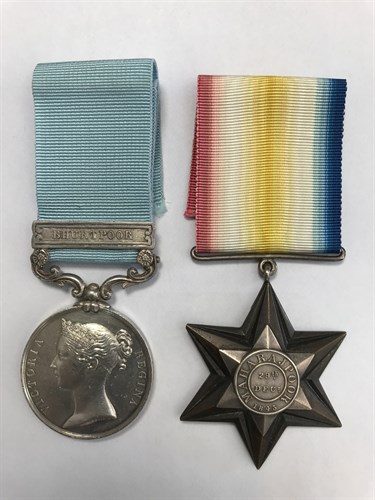 Lot 358 - An Army of India 1799-1826 Medal with Bhurtpoor clasp to Ensign A. Mackenzie 11th N.I.