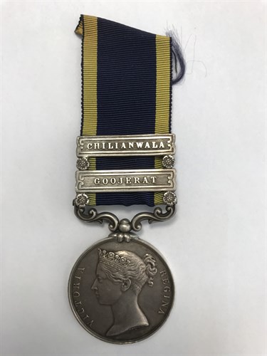 Lot 363 - Punjab 1849 Medal, with two clasps for Chilianwala and Goojerat