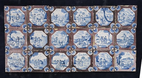 Lot 36 - A set of twenty-five 18th century Delft tiles
