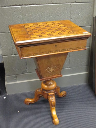 Lot 585 - A late Victorian walnut and inlaid games table...