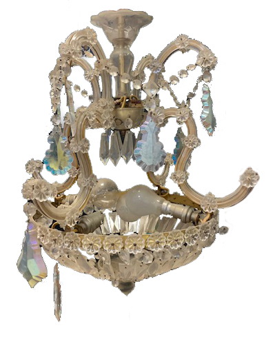 Lot 46 - A 20th century moulded and cut glass four branch chandelier