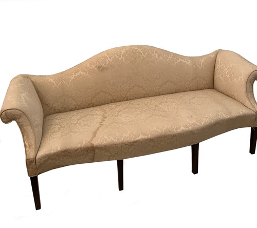 Lot 45 - A 19th century mahogany framed shaped back sofa