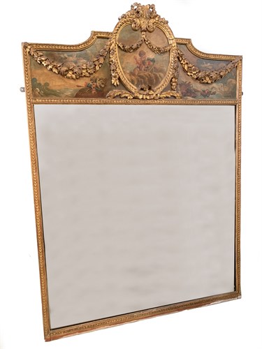 Lot 29 - An Edwardian gilt framed trumeau mirror