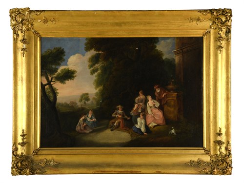 Lot 94 - Follower of Jean-Antoine Watteau (French, 1684-1721)