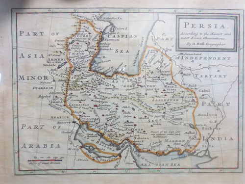 Lot 421 - Herman Moll, a framed map of Persia
