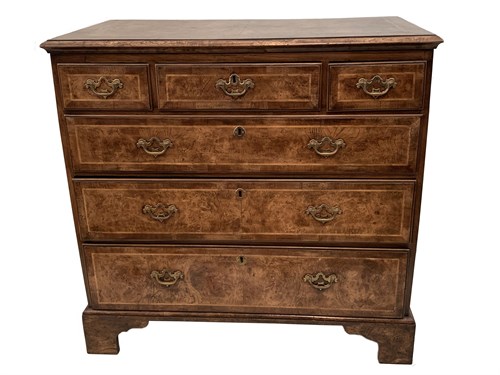Lot 54 - An 18th century walnut chest of drawers,...