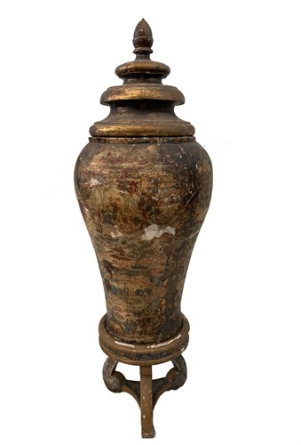 Lot 43 - A painted terracotta vase, painted with...