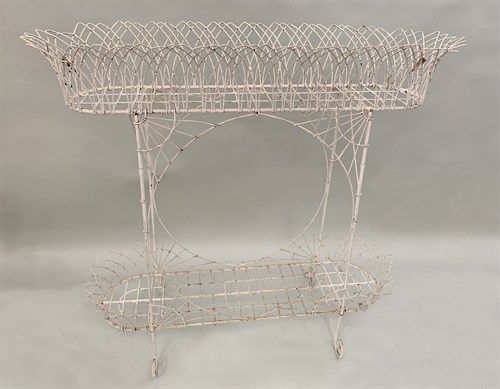 Lot 8 - A painted wirework conservatory plant stand,...