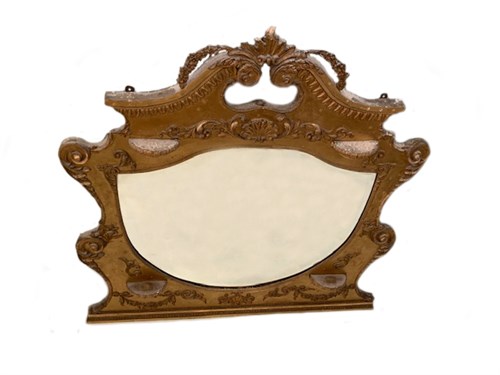 Lot 90 - An Edwardian gilt framed overmantle mirror...