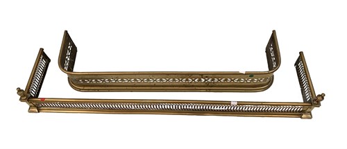 Lot 91 - A 19th century brass fender, two similar,...
