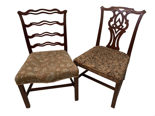 Lot 93 - A George III mahogany ladder back dining chair,...