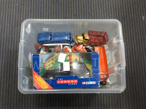 Lot 182 - Britains racehorse and rider, Corgi TV car,...