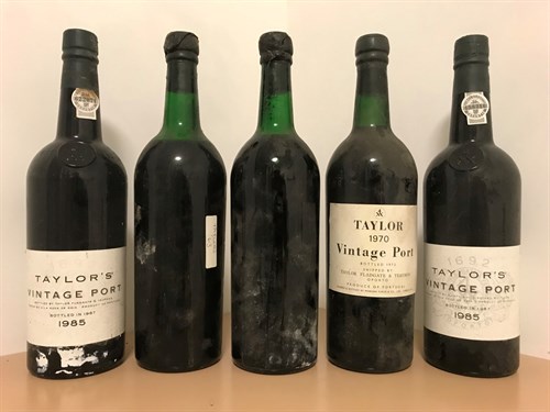 Lot 283 - Taylor's vintage port 1970, 1 btl; 1963, 2...