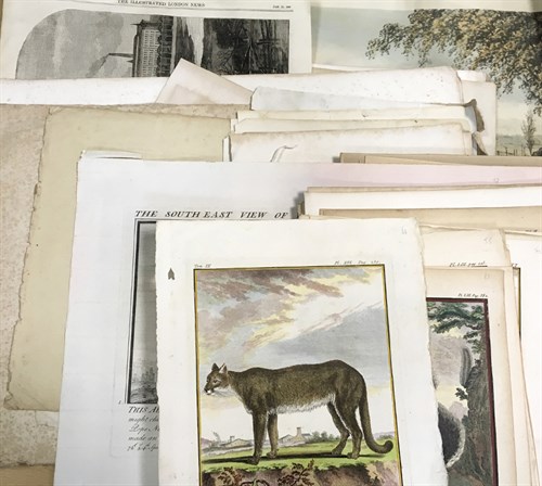 Lot 53 - A collection of loose mixed engravings and...