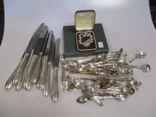 Lot 338 - five sets each of 6 silver coffee spoons (one...