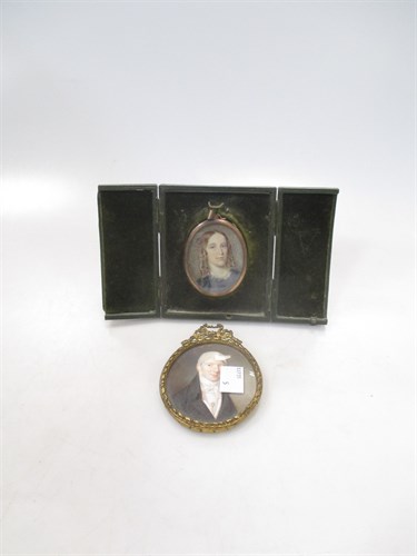 Lot 163 - A oval miniature of a gentleman on ivory in a...