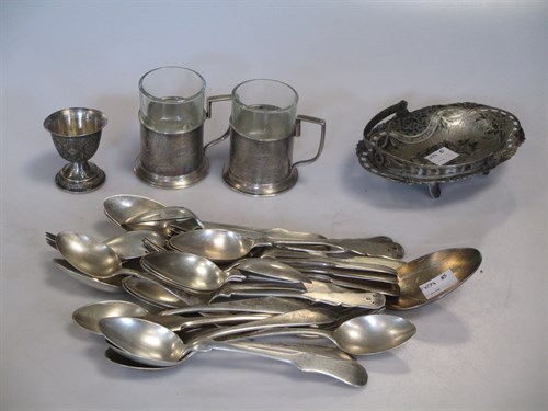 Lot 345 - A collection of continental metalwares...