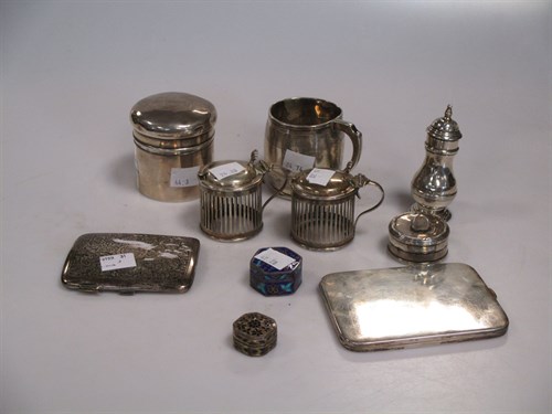 Lot 330 - Two silver cigarette cases together with a...