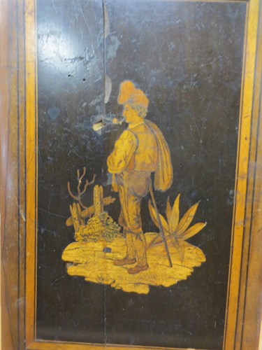 Lot 142 - A marquetry panel of an Italian peasant, 27 x...