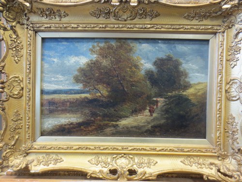 Lot 431 - English School, 19th Century, Cattle with a...