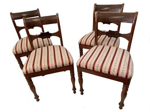 Lot 46A - A set of four 19th century mahogany bar back...