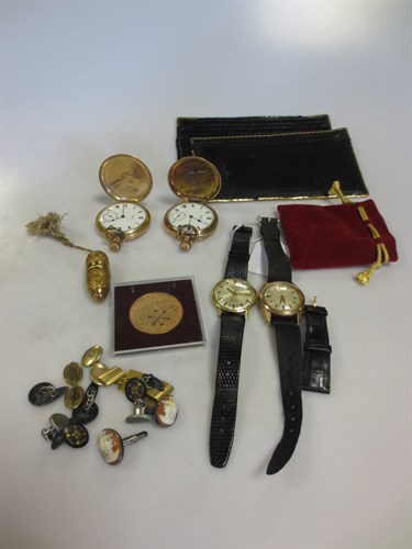 Lot 311 - A Rotary gold wristwatch together with a...