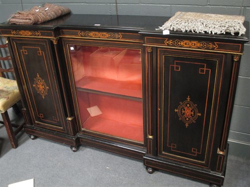 Lot 661 - A Victorian ebonised Credenza 105 x 165 x 37 cm